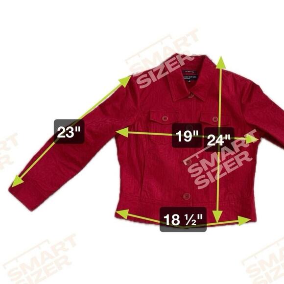 Jones New York Stretch Red Tone on Tone Cheetah Print Fitted Jacket Size M - Picture 12 of 12